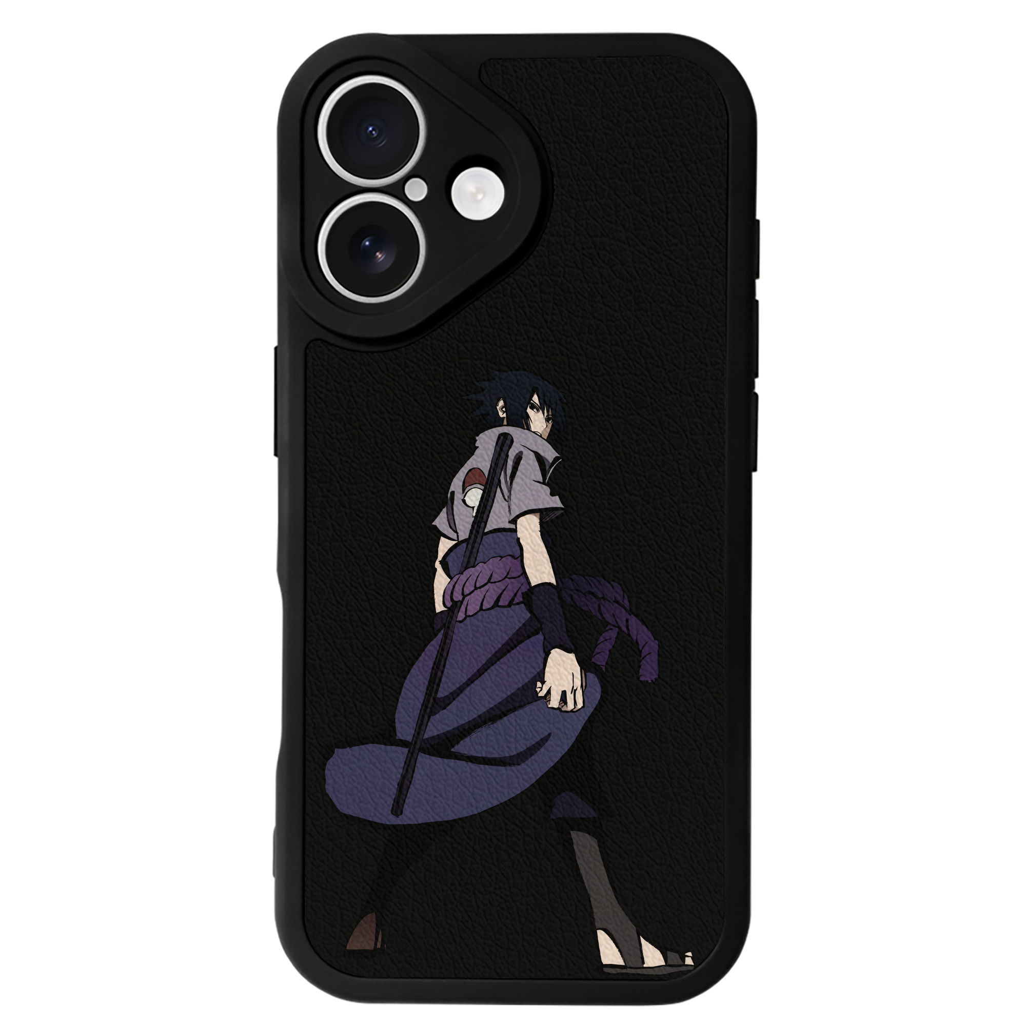 （画像用） NARUTO -ナルト- うちは サスケ Uchiha Sasuke 【iPhone 16シリーズ対応】シリコンスマホケース（レザー調） 材質：シリコン